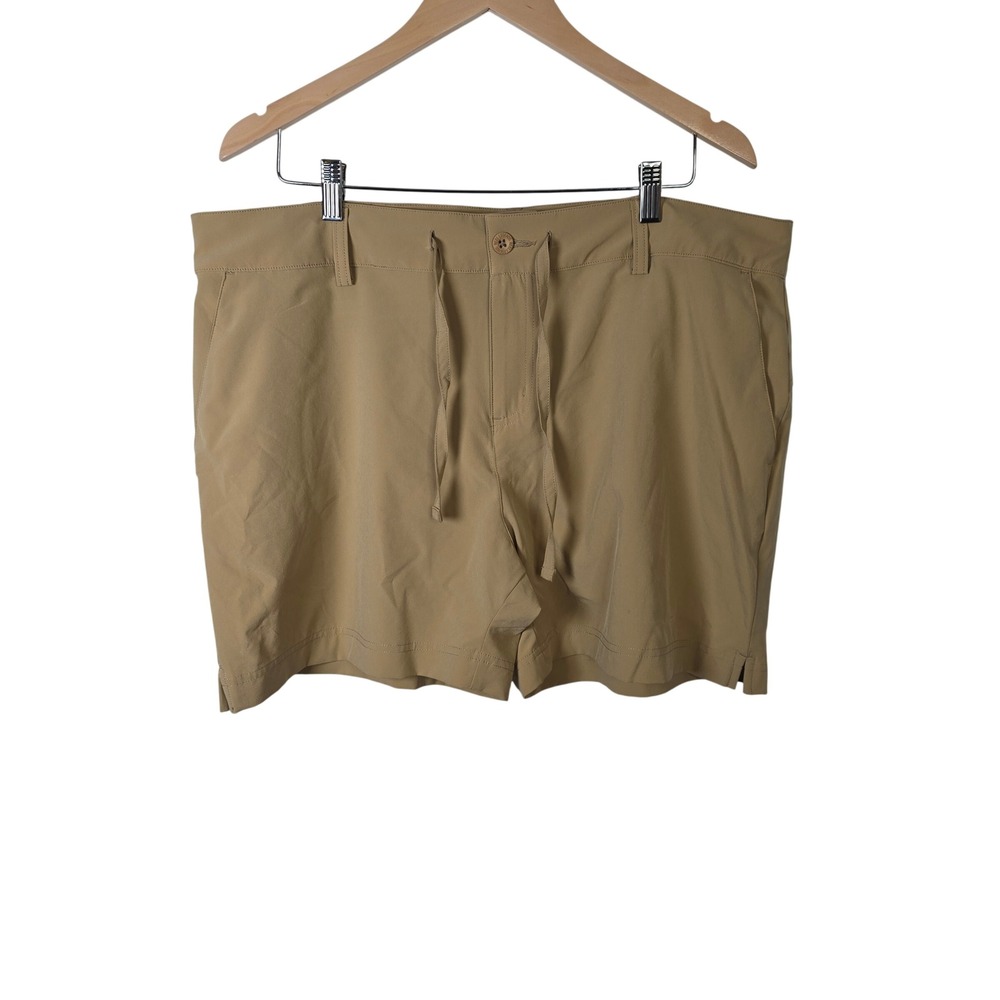 Reel Legends Womens XL Khaki Tan Performance Fishing‎ Hiking Shorts Stretch 5in